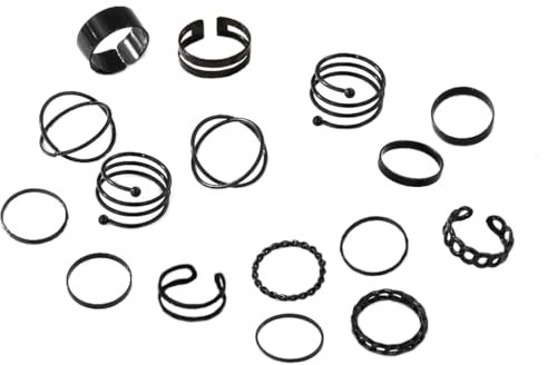 VAEIORP 16 Pcs Knuckle Rings Set für Frauen Mädchen Schlangenkette Stapelring Vintage Boho Ringe Größe gemischt Fingerringe Ringe Damen Set Finger Ring Set für Männer und Frauen Geeignet