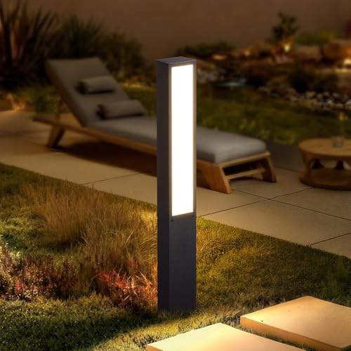PAKEDANDUN Landscape Path Lights,40 Inch Outdoor Bollard Lights AC 100-240V Aluminum Modern Pathway Lamp IP65 Waterproof 3000K Luxury LED Lighting for Commercial Garden Walkway Lawn Decoration