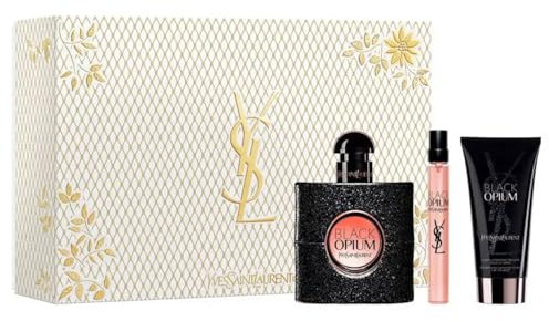 Yves Saint Laurent Black Opium - Cofanetto regalo da donna con acqua di profumo, 50 ml, EDP 10 ml e crema per il corpo, 50 ml