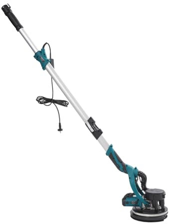 Ponceuse murale pour cloison sèche, 850 W, ponceuse murale et de plafond avec aspiration, poignée pliable extensible, 1800 tr/min, ponceuse girafe avec 6 vitesses de commutation et lumière LED