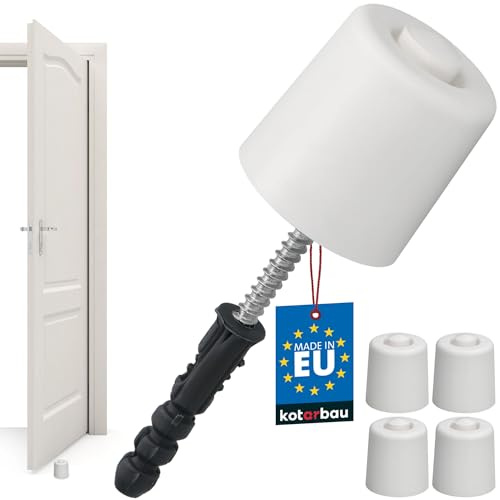 KOTARBAU® 4er Set Türstopper Boden zum Schrauben - 43 mm - Weiß - Bodentürstopper - Bodenmontage - Türstopper - aus Gummi