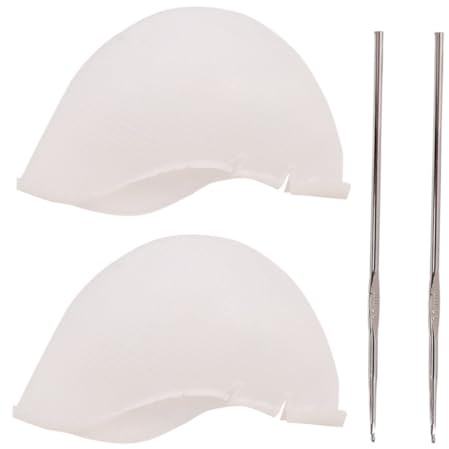 Alipis 2 Set Silicone Hair Highlight Caps with Needle Hair Dyeing Tools for Salon and Home Use Comfortable Fit Dye Cap for Precise Strand Coloring and Professional Style