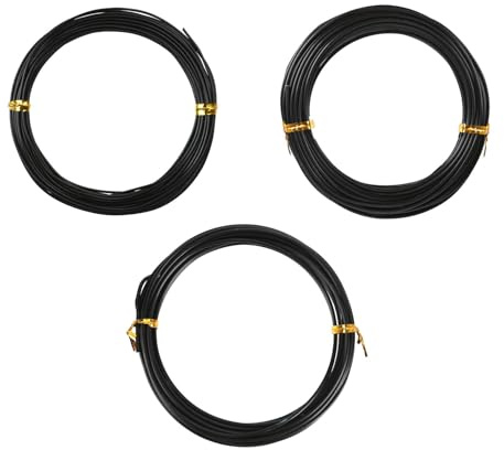 3 rollos de alambre de bonsái, alambre de aluminio para bonsái, para manualidades en general, para plantas y árboles, 1,0 mm/1,5 mm/2,0 mm