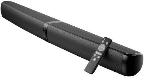 MZEIBO Ljudstång, 90 W soundbar för smart TV, Bluetooth/ARC/optisk/AUX-anslutning, avtagbar design med djup bas för TV/PC/spel/projektor - 2-i-1 hemmabioljud