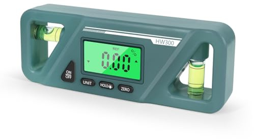 YIXANNX Display a schermo professionale in plastica con goniometro digitale a tinta unita per la lavorazione dei metalli precisa con retroilluminazione del righello dell'angolo, Verde