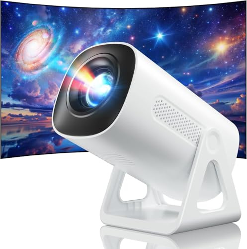 Vidéoprojecteur 4K Supporte, Mini Projecteur Portable Apps intégrées avec WiFi et Bluetooth, 270° Rotation Home Cinéma Star Rétroprojecteur pour Phone/PS5/HDMI/TV Stick/USB