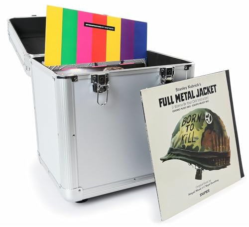 Power Dynamics RC100 Plattenkoffer für 75 Schallplatten Aufbewahrung, Vinyl Koffer, stabile und professionelle Schallplattenbox, Vinyl aufbewahrung mit Schaumstoff Dämmung, Abschließbar - Silber