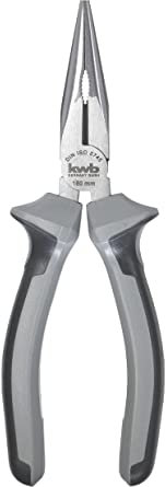 kwb Profi pince à bec plat/pince à bec plat 160 mm 382120, selon DIN ISO 5745, forme droite, arêtes de coupe trempées par induction