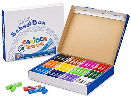 Carioca Temperello Solid Temperello | School Box | 96 Feste Temperafarben mit leuchtenden Farben | 96 Stück
