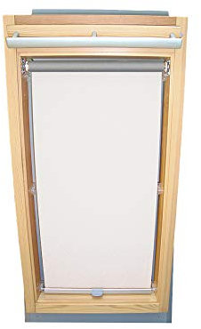 Rollo für VELUX Dachfenster THERMO Alu-Rückseite Dachfensterrollo für TYP GGL/GPL/GGU/GPU - F06 - Farbe Weiß - mit Haltekrallen