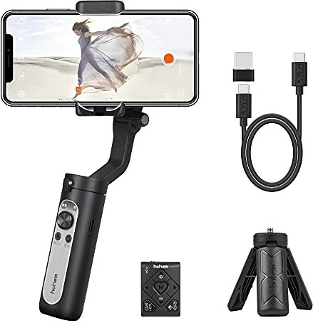 hohem 3 - Axis Smartphone Gimbal Stabilizer, Handheld Phone Gimbal w/Moment Auto Inception Face Traking Time-lapse Mode for iPhone Samsung Android