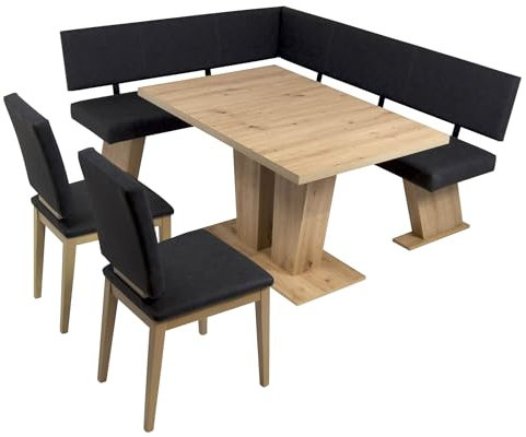 MSZ Design Eckbank Eckbankgruppe Essgruppe Verona 150 x 181 cm Artisan Eiche