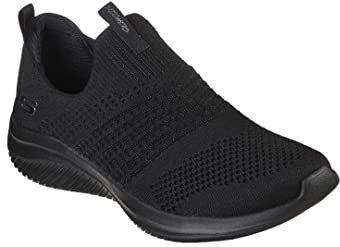 Skechers Ultra Flex 3.0 Classy Charm, Scarpe da ginnastica Donna, Black Knit Trim, 37 EU