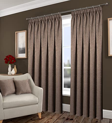 BLAKE Blockout Thermal Curtains & Door Curtains In Grey & Latte. 6 Sizes (Latte, 66 x 84 Single Panel DOOR)