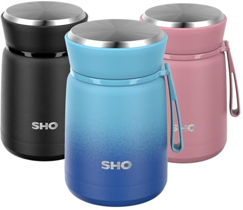 SHO Food Flask Insulated Stainless Steel (Deux Bleu, 530ml)