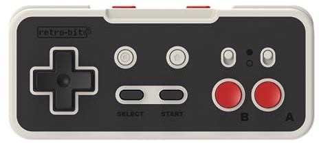 Retro-Bit Origin8 2.4G Manette sans fil Nintendo Switch & NES - Receveurs USB & NES inclus - Classic Grey Edition