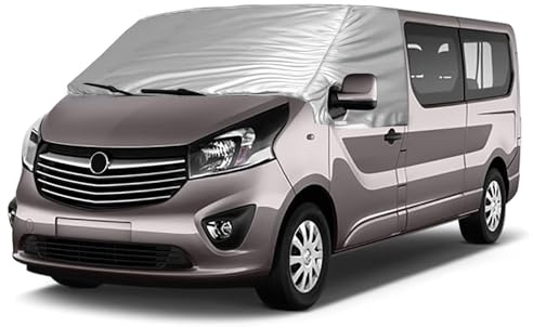 Opaltool Copertura termica esterna per parabrezza per Opel Vivaro Renault Trafic Fiat Talento N-issan NV300 2014-2023, pieghevole, termica, colore argento