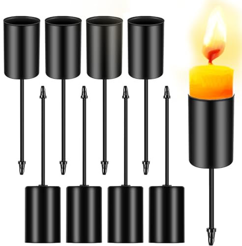 PIWOSGOL 8 Stück Kerzenhalter Adventskranz, Stabkerzenhalter Adventskranz, Metall Kerzenleuchter, Retro Stabkerzenhalter, Kerzenhalter mit kurzem Dorn für Tischdeko Feiertagsdekoration