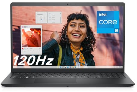 Dell Inspiron 15 3530 Laptop 15.6 Inch FHD 120Hz Display, Intel Core i5-1334U, 8GB RAM DDR4, 512GB SSD, Intel UHD Graphics, Windows 11 Home, German QWERTZ Keyboard, Carbon Black