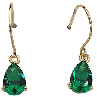 Hmzidz Schöne Ohrringe Silber 925 Gold Hängend für Damen Mädchen,Kleine Ohrhänger mit Grünem Stein,Tropfen Ohrringe mit 5A Zirkonia Hängend,Piercing Ohrringe,Ohrringe Modeschmuck Geschenke Für Sie