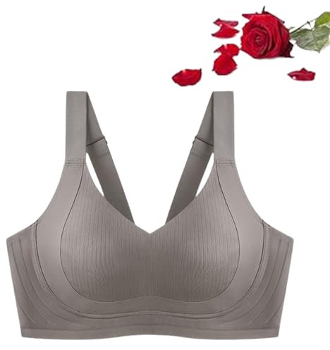 NAKEAH Drahtloser, Nicht abfärbender, hautfreundlicher Push-Up-BH, drahtloser, hautfreundlicher Damen-BH, dünner, Nahtloser Sommer-BH (X-Large,Khaki)