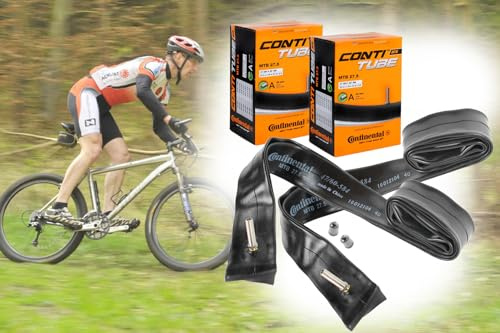2 Fahrrad Schlauch 27.5 Zoll, Continental 27.5 x 1.75-2.5 MTB 47-584 bis 62-584 Auto-Ventil 40mm AV, Schraderventil