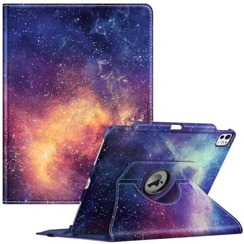 FINTIE Coque Rotative à 360° pour iPad Pro 13 Pouces M5/M4 (2025/2024) | Étui Pivotant avec Porte-stylet Intégré, Housse Veille/Réveil Automatique, Galaxie
