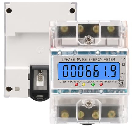 Fastsaw Digitales einphasiges Energiemessgerät Stromprüfer Verwendung Monitor AC 220V 230V ~ 400V 100A Ampermeter Voltmeter Spannung Ampere Watt KWh Frequenz Leistungsfaktor Messgerät Multimeter