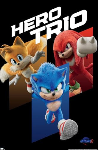 Sonic The Hedgehog 3 - Hero Trio Wall Poster, 34L x 22.4W, Unframed Version