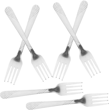 LALADEFIEE 8piezas Tenedor Inoxidable Mango Para Barbacoa y Comida Occidental Unidades Cubiertos Resistentes