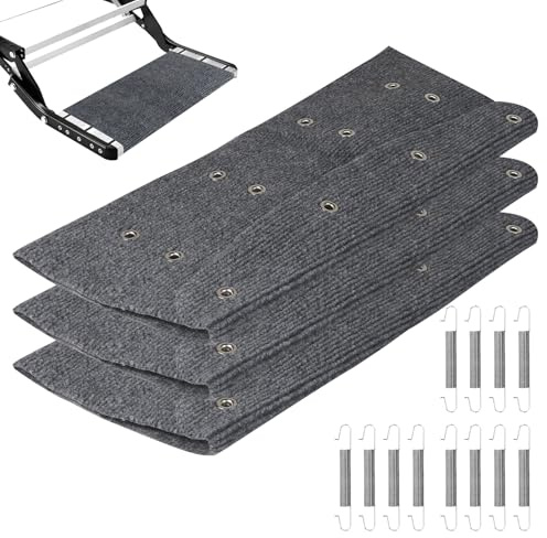 LALAGO 3 Piezas de Alfombrilla para escalón de Autocaravana, Alfombrilla Antideslizante para escalón de Autocaravana, Gadgets para Autocaravana y Accesorios, Alfombrilla para Caravana (Gris)
