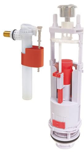 SOMATHERM FOR YOU, Chasse d'eau de WC à étrier double poussoir NF avec robinet latéral, installation facile, réglable de 190 à 300 mm, joint silicone anti-calcaire, 10 ans de garantie