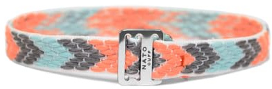 Nato Cuff - Bracelet Ruban Ethnique 10mm - Fait Main en France Bijou Homme ou Femme Ajustable