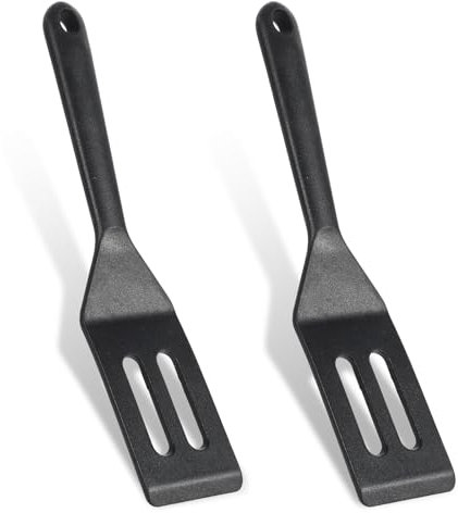 Bewudy 2 Stück Mini-Silikonspatel, Pfannenwender Silikon, Antihaft-Silikon-Servierwender kleine Spatel zum Kochen in der Küche Omelett Spatel für Kochen Ei Burger Pizza Steak Omelette Crepes