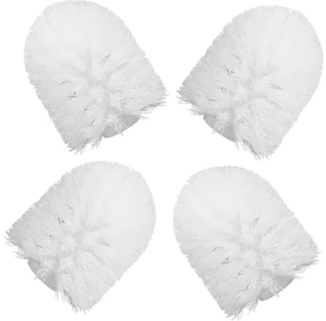 DINHEAROM 4piezas Cabezas De Repuesto para Escobilla De Baño Cabezales Redondos Blancos para Limpieza De Inodoro Accesorios De Suministro para Baño Fáciles De Instalar y Duraderos
