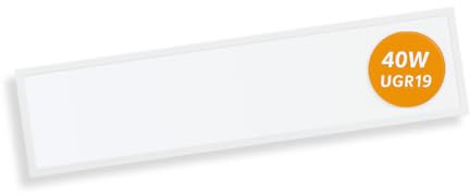 LUXULA LED Panel 120x30cm Backlit UGR<19, 40W 4400lm, 4000K Neutralweiß | flimmerfrei, Rasterleuchte, Einbaupanel für Rasterdecke, Bürolampe inkl. 230V Netzteil, Deckenleuchte