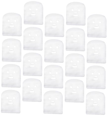 FOMIYES 100 Stück Mulltuch Gesichtsmaske Grimassenform aus Dünnem Baumwollgaze mit Feuchtigkeitsbindung für Spa und Professionelle Hautpflege