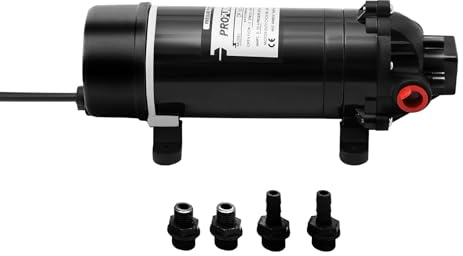 Vattenpump, 220 V 160 PSI självsugande tryckpump 120 W 5,5 l/min membranvattenpump, tryckskydd, högtryckspump, för husvagn båtrengöring tvätt
