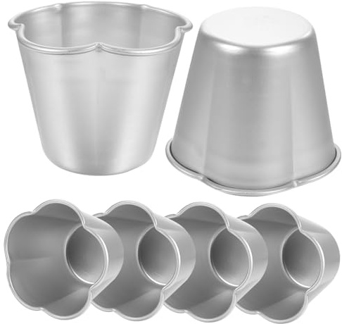 Toyvian Set 6 Pezzi Stampi per Dolci in Lega di Alluminio Antiaderente, Leggeri e Riutilizzabili, per Baking a Casa, Teglie per Muffin e Budini