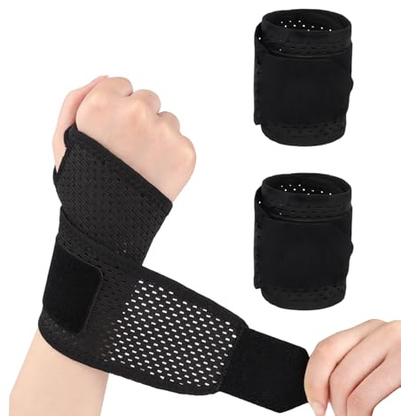 Protège Poignet Respirant, Élastique Respirant Attelle de Poignet Bande de Poignet de Sport Support de Main élastique Convient Toutes Sortes de Sports pour Femmes Hommes Main Gauche et Droite(Noir)