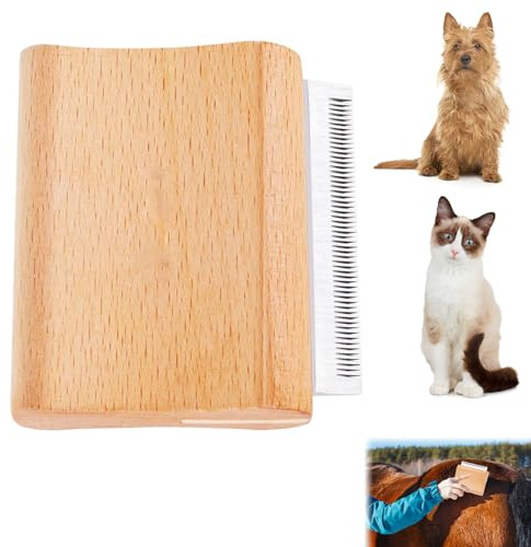 Spazzola per Cavalli, per il Cambio del Pelo, per il Massaggio dei Cavalli, con Denti in Metallo, per Gatti, Cani, 7,5 x 6,9 x 2,2 cm