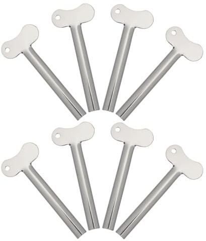 VICASKY Lot de 8 Presse-tubes en Fer Argenté pour Dentifrice et Crème, Rouleau Presseur Manuel Compact pour Salle de Bain, Extraction Facile sans Effort