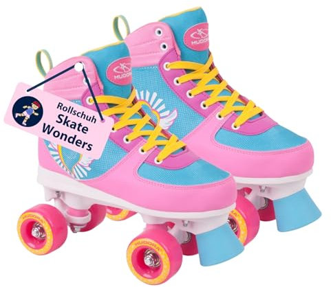 HUDORA Roller Skates Wonders in versch. Größen - Bequeme Kinder Rollschuhe in coolem Design - stilvolle Rollschuhe für Kinder & Jugendliche - Roller Schuhe aus hochwertigem Kunstleder