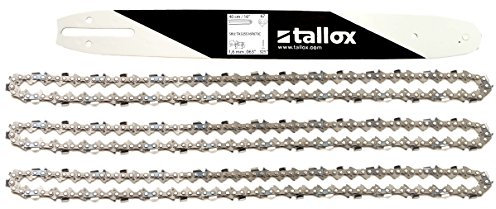 tallox Schwert und 3 Sägeketten .325 1,6 mm 67 TG 40 cm Führungsschiene Vollmeißel kompatibel mit Stihl Motorsägen