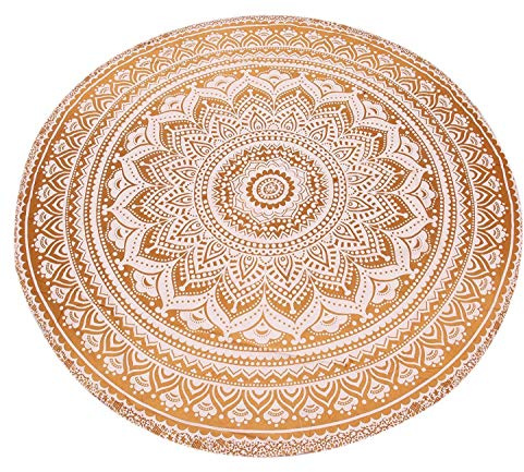 Indische Mandala Runde Tapisserie - Hippie Boho Böhmische Zigeuner Dorm Dekor - Baumwolle Wand Hängend Home Decor - Yoga Matte Strand Roundie Tischdecke