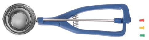 HENDI Eisportionierer Stöckel, verstärktem Glasfasernylongriff, mit Farbclips, geeignet für Geschirrspüler, Eislöffel, Eiscreme Löffel, 1/16, ø59mm, Edelstahl