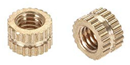 uxcell knurled Insert Nuts, 100Pcs M4 x 4mm(L) x 6mm(OD) Female Thread Brass Threaded Insert Embedment Nut for 3D Printer
