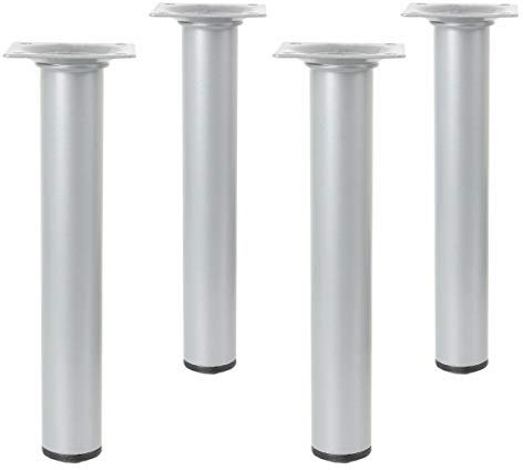 Amig Silbernes 4er Set Möbelfüße Ausführung Rund ø 30mm Höhe 350mm Sofafüße Metall