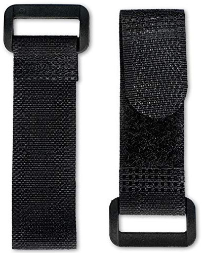 FrogJim 25x Sujetacables con cierre de gancho y bucle 10 cm negro con hebilla - sujetacables reutilizables de gancho y bucle de 10cm – nylon KSE1025