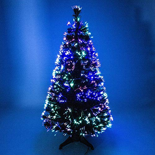 FlickBuyz 4ft Green Artificial Fibre Optic Christmas Xmas Tree with Multi LED Source (4 FT, 120 cm)